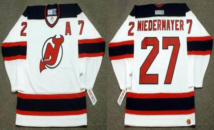 2019 Men New Jersey Devils 27 Niedermayer white style #2 CCM NHL jerseys->new jersey devils->NHL Jersey